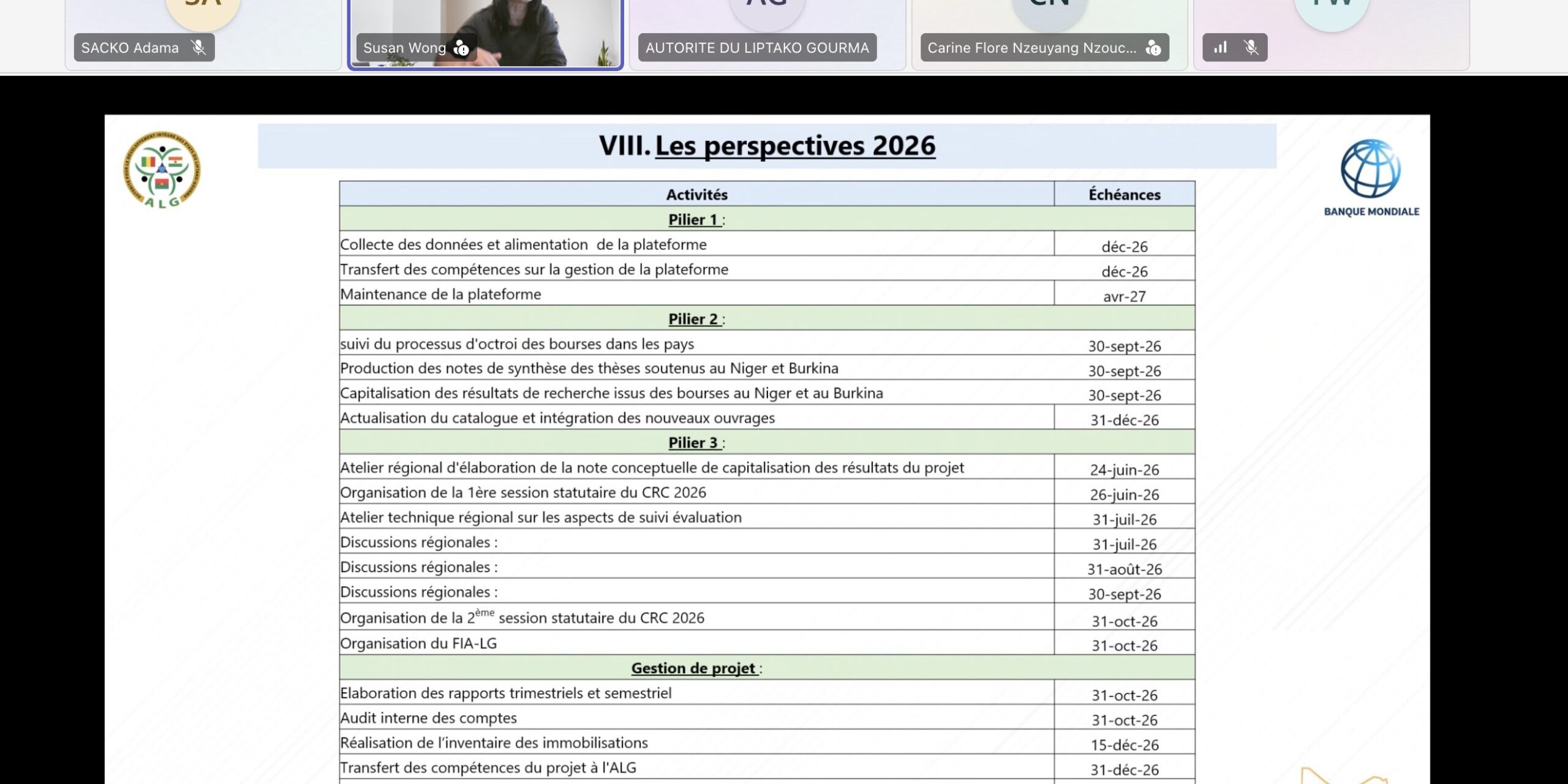 Photo mission d'appui de la Banque mondiale au Pcrss-ALG juin 2026